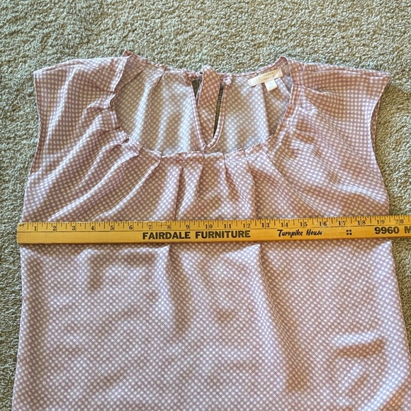 Lavender and White Gingham Check Top with Pleated Neck and Tie Back - Picture 10 of 13